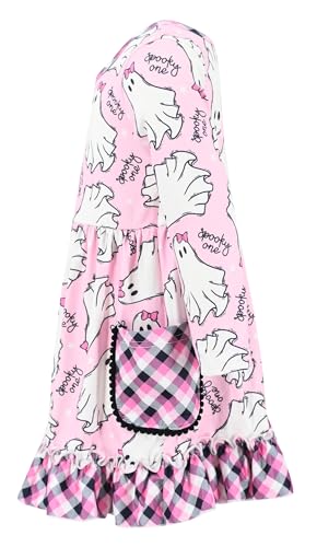 Unique Baby Girls Long Sleeve Ruffled Dresses for Toddlers and Kids 5 Years Halloween Spooky One3