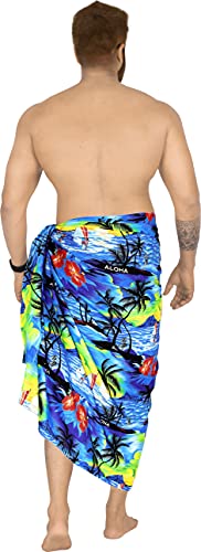 LA LEELA Men's Sarong Swim Bath Pareo Aloha Wraps3