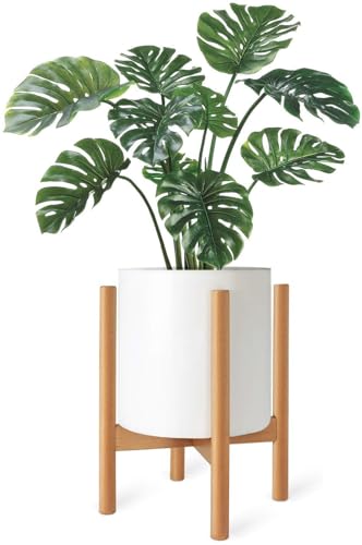 Mkono Plant Stand Mid Century Wood Flower Pot Holder (Plant Pot NOT Included) Modern Potted Stand...