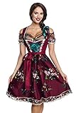 Dirndline Damen Dirndl inkl. Spitzenbluse Kleid f?r besondere Anl?sse, rot/schwarz, XL