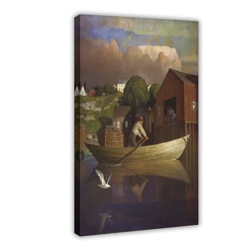 Impression sur toile The Doryman Wyeth déco murale bureau tableau suspendu salon 30x45