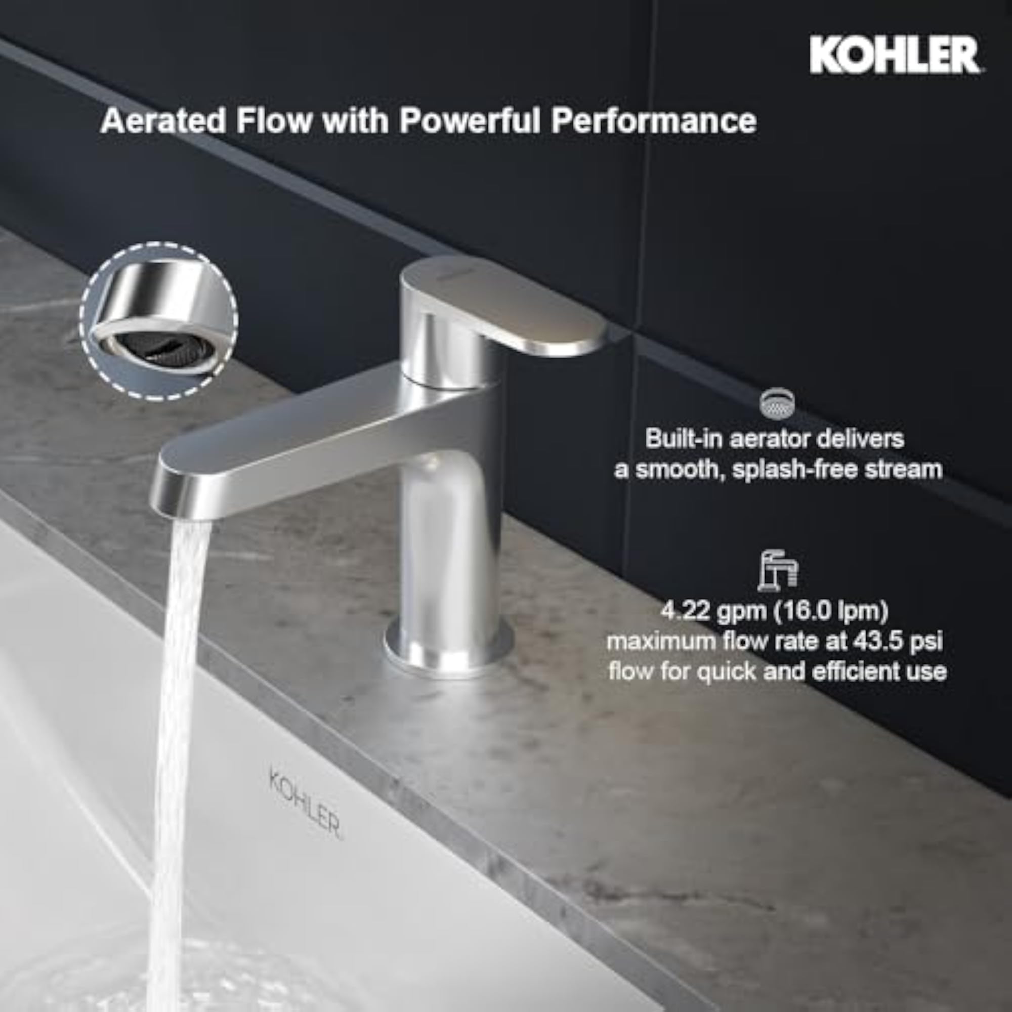 Silver Beam Pillar Wash Basin Tap with Chrome Finish