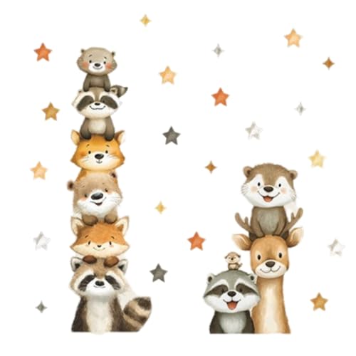 Vinilos decorativos infantiles de animales de acuarela removibles