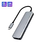 >> [USB-C-Hub mit 6 Anschlüssen]: Holen Sie mehr aus dem USB-C-Anschluss Ihres Geräts heraus. Dieser 6-in-1-Hub verfügt über einen 4K-USB-C-zu-HDMI-Anschluss, 2 Hochgeschwindigkeits-USB-3.0-Anschlüsse, einen PD mit schneller Aufladung und SD / TF-Kartenleser mit einer Kapazität von bis zu 2 TB. Es erweitert perfekt die Benutzerfreundlichkeit Ihres Laptops. Dieser USB C Hub mit mehreren Anschlüssen erfüllt Ihre täglichen Bedürfnisse.