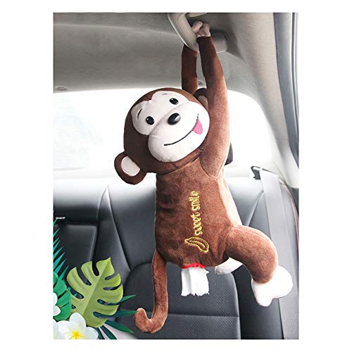 URMAGIC Monkey Tissue Holder for Car, Monkey Butt Tissue Box,Plush Monkey Shape Tissue Dispenser,Rabbit Paper Towel Storage Box,Cartoon Animal Hanging Paper Organizer for Home,Office,Car Decoration