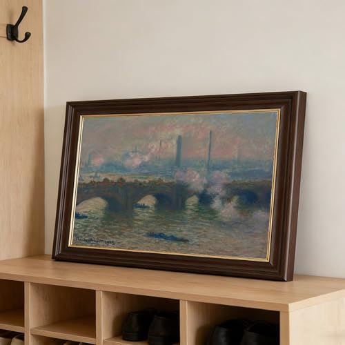 Toile Monet Waterloo Pont Cadre Suspendu Solution Mur Vide Deco Chambre