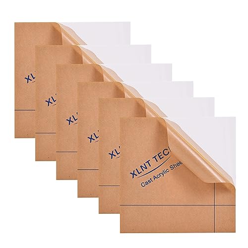 Image of 6 PCS White Cast Acrylic Opaque (no-Transparent) Plastic Sheet 8 x 8 Inch (.118 inch Thick), for Signs, DIY Projects.