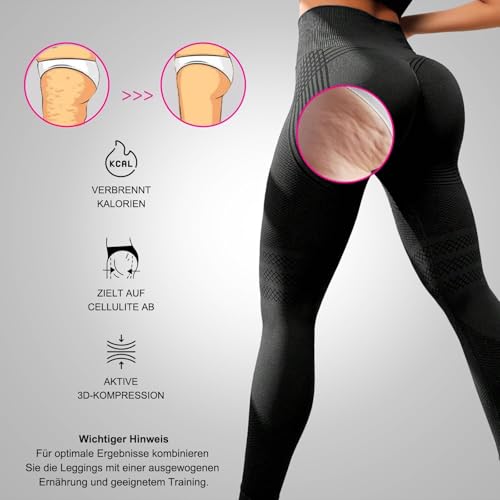 Leggins anticeluliticos mujer push up con efecto moldeador 3D para realzar tu figura 4