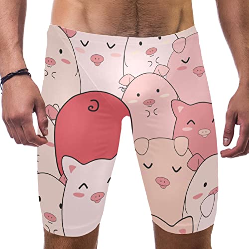 Bañador jammer hombre para evitar rozaduras con diseño divertido cerdos secado rápido