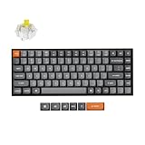 【国内正規品】Keychron K2 Max QMK ワイヤレス カスタム・メカニカルキーボード 、75%レイアウト、2.4GHz・Bluetooth無線・有線対応/QMKプログラム可能/USレイアウト/White LEDライト/Keychron Superメカニカルスイッチ/Mac Windows Linux対応 (Keychron Superメカニカルバナナ軸)