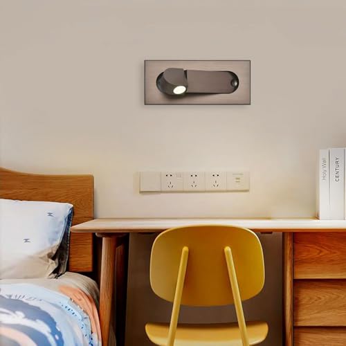 Aplique LED interior 360° en aluminio con luz cálida e interruptor 7