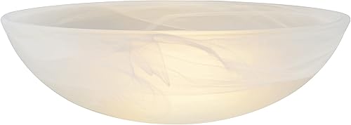 Miniatura 2 de Aspen Creative 23099-11 Pantalla de cristal de repuesto contemporánea de alabastro para lámpara de antorcha de base media, lámpara de botín,