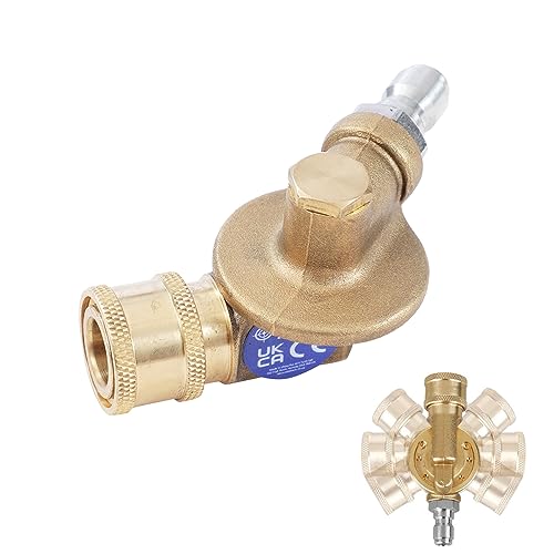 AIM Tools Pressure Washer Pivoting Coupler, 240 Degree Rotation, 4500 PSI 1/4 Inch Quick Disconnect, Gutter Cleaner Attachment 171352