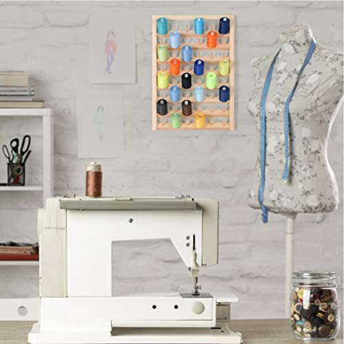 Porte-fil mural en bois de couture pour rangement 48 bobines - 8