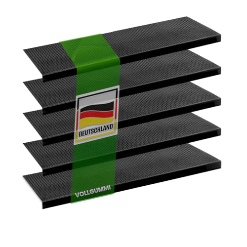 KARAT Santiago - Juego de 10 alfombrillas para escalones de goma (25 x 75 cm, resistentes a la intemperie y antideslizantes)