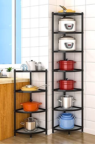 Zigama 7-Tier Kitchen Corner Shelf Adjustable Pot Rack, Cookware Free Standing Storage Organizer ，Pot And Pans Tower Stainless Steel Shelves For Kitchen #TOP5