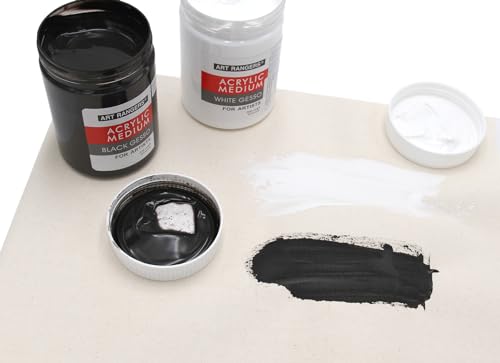 Paintersisters Acryl Gesso Schwarz 500ml - Grundierung für Acrylfarben, Ölfarben + Aquarell, Primer für Leinwand Maltuch zum malen