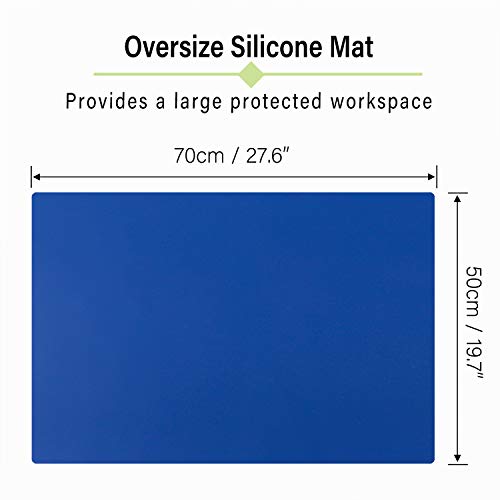 Silicone Mat Navy Blue 27.6 x 19.7 inches, Gartful Silicone Crafts Sheet for Resin Arts, Casting Molds Mat, Countertop Protector, Placemat Large Table Mat Desk Saver Pad, Nonstick Nonskid Heat-Resistant - Thumbnail 5