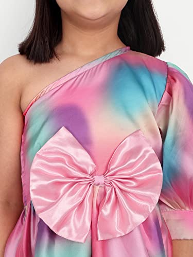 Image of TILISM Girls Multicolor One Shoulder Dress