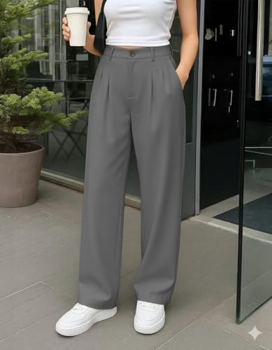 Image of Nermosa High-Waist Korean Trousers with Wide Baggy Fit | Trendy GenZ Streetwear Pants