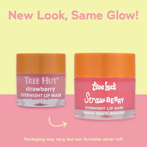 image for Tree Hut Strawberry Overnight Lip Mask, Hydrating Lip Treatment, Leave