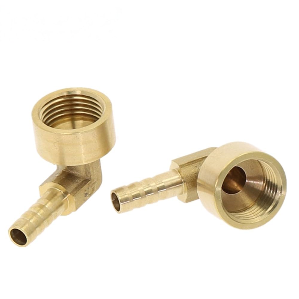 Conector de acoplamiento de latón con codo y púas de 8~16 mm para manguera x 1/4" 3/8" 1/2" con rosca hembra, adaptador de 1/8".