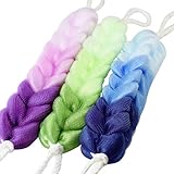 Bocotoer Badeschwamm Seifschwamm zurück Scrubber Puff Dusche Peeling Rückeneinseifer Packung mit 3