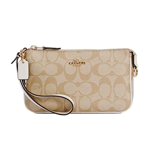 Coach Women's Nolita 19 Wristlet Wallet Small Handbag in Signature Canvas IM/Light Khaki Chalk