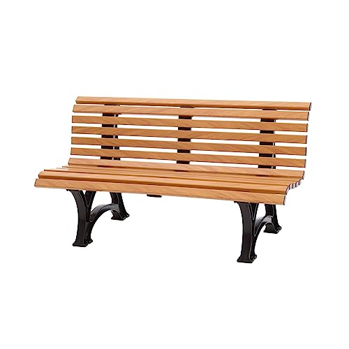 PROREGAL Gartenbank Jamaika | 3-Sitzer | Holzoptik | HxBxT 80x150x64cm | Witterungs- & UV-beständiger Kunststoff | Parkbank Sitzbank Außenbereich Garten Balkon Terrasse