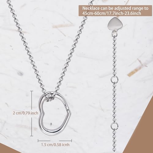 Adjustable Ring Holder Necklaces for Mom, Cute Heart Stainless Steel Wedding Engagement Ring Chain for Women Men4