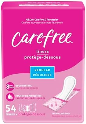 Carefree Panty Liners, Regular Liners, Wrapped, Unscented, 54ct