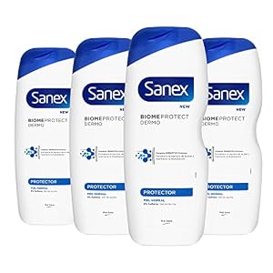Sanex Biomeprotect Dermo Protector, Gel De Ducha O Baño, Piel Normal, Con Prebiótico, Combate Las Bacterias, Pack 4 X…