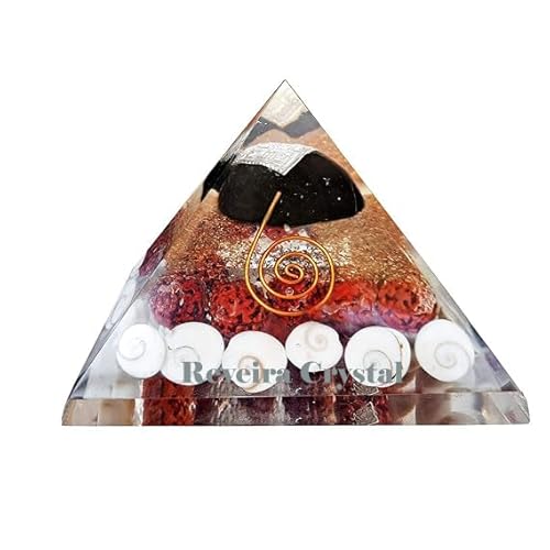 Magical Crystals Spiritual Healing Stones | Orgone Pyramid for Reiki Healing and Crystal Healing | Vastu Correction, Meditation, Wealth & Prosperity (Gomti Kachwa Orgone Rudrakash)