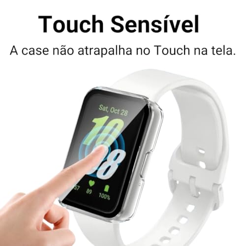 Capinha Capa 360 Bumper 2in1 Para Smartwatch Samsung Galaxy Fit 3 (Preta,Transparente e Cor de Rosa)