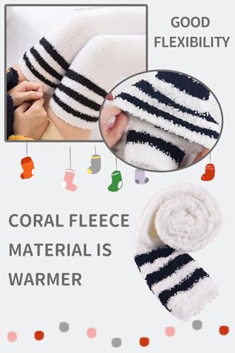 Image of CutiePlusU Womens Thigh High Fuzzy Socks Coral Fleece Over Knee High Sock - 1 Pair