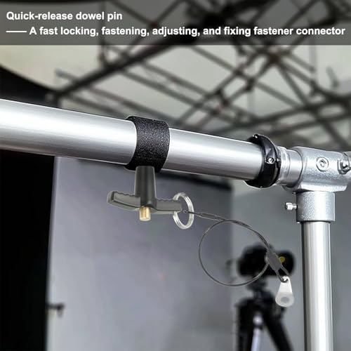 PATIKIL T-Griff Verriegelungsstifte 3/16 x 1,57 (5 x 40mm), Schnellspannstift 304 Edelstahl Sicherheitspositionierungsstifte mit Druckknopf 25 cm Sicherheitsseilkabel