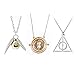 OPENDGO Ensemble de 3 Colliers inspirés Time Turner La Mort Relique Golden Snitch Collier pour Kids Collection De Cadeaux ou Décorations Magique Cosplay Costume