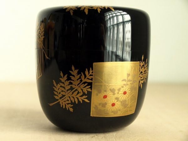 Amazon.co.jp: 輪島塗荒井喜峰作色残蒔絵大棗 喜峰 共箱 金蒔絵 茶器 