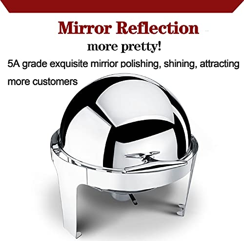 LXX 6L Speisenwärmer Glas mit Deckel Chafing Dish Behälter, Warmhaltebehälter Essen Roll-top Buffetwärmer Stövchen für… – Bild 5
