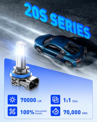 Image of AUTOONE H11 9005 LED Bulb Combo, No Flickering, 140000LM 6500K White
