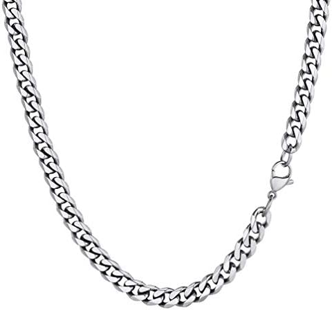 PROSTEEL Men Sturdy Cuban Chain Necklace, 3/6/9/12mm, 14" 18" 20" 22" 24" 26" 28" 30" Length, Gold Plated/316L Stainless Steel/Black (Send Box)