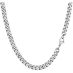 PROSTEEL Herren Halskette Klassische Panzerkette 3/6/9/12mm breit kubanische Gliederkette Herren Hip-Hop Kette Cuban Chain Necklace für Männer Jungen Edelstahl/18k vergoldet 36/46/51/55/61/6