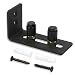 Stay Roller Guide Sliding Barn Door Bottom Guide Adjustable Floor Guide Wall Mounted Hardware with Black Power Coat-Flush to Floor