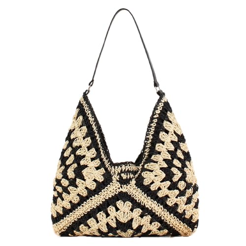Image of Rejolly Straw Hobo Bag for Women Tote Bag Summer Vacation Beach Handbags Boho Bohemian Style Shoulder Purse