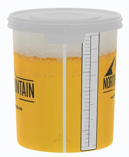 Graduated Fermenting Bucket with Airlock for Home Brewers