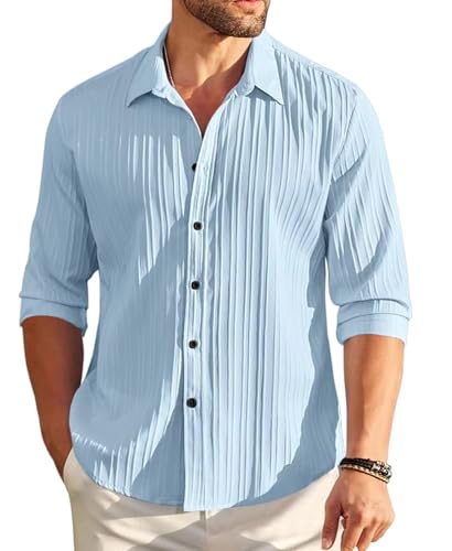 Image of ROYALSCOUT Men's Popcorn Full Sleeves Casual Shirt | Men Stylish Regular Fit | Button-Down Stylish Shirt for Party & Casual Wear