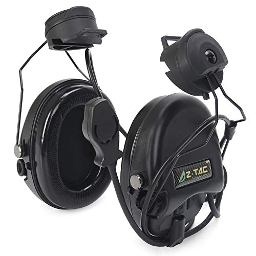 ZTAC zSordin Casques Antibruit Électroniques avec Rotatif Casque Rail Suspension, avec Réduction du Bruit, Chasse Amplificateur Sonore et Micro, Ideal pour le Tir et la Airsoft Z156(Noir) Cover