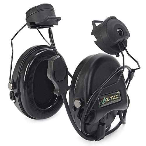 ZTAC zSordin Casques Antibruit Électroniques avec Rotatif Casque Rail Suspension, avec Réduction du Bruit, Chasse Amplificateur Sonore et Micro, Ideal pour Le Tir et la Airsoft Z156(Noir)