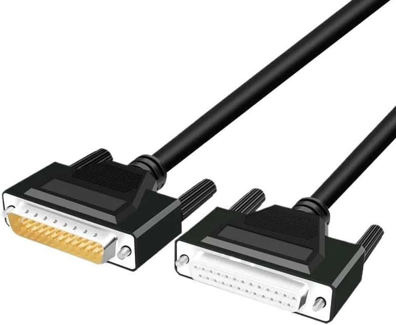DB25 Double Shielded Wire Parallel Port Data Transmission Cable Male to Female 25pin Copper Computer Printing Connector 0.5-10M(Male to Male,0.5M)