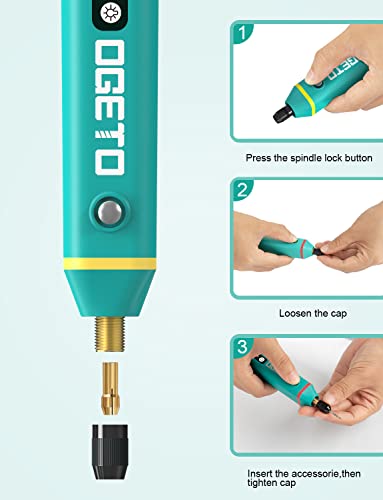 Ogeto Cordless Rotary Tool Kit With 74 Accessories And Variable Speed, Multi-Purpose Power Rotary Tool For Grinding, Cutting, Wood Carving, Polishing, Drilling, Engraving #TOP6